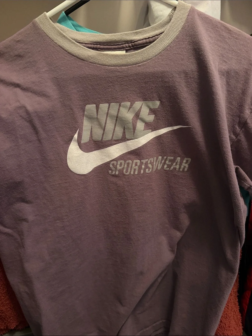 Nike Purple Crewneck Sweatshirt with White Swoosh